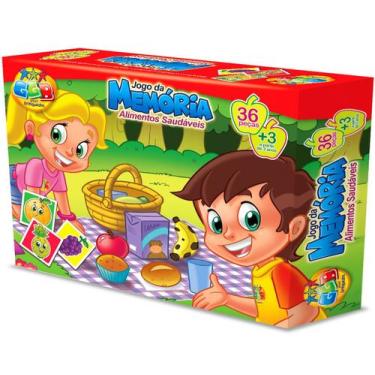 Imagem de Brinquedo Educativo Jogo da Memoria Alimentos Saudaveis - GGB Brinqued