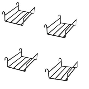 Imagem de Suporte zangaço para Vaso Jardineira Parede 29cm Preto c/ 4 unidades
