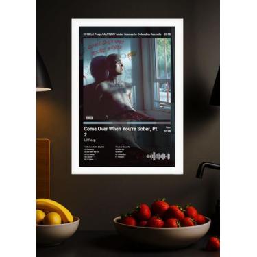 Imagem de Quadro Lil Peep Come Over When You're So. (Dark) Com Vidro Branca Tama