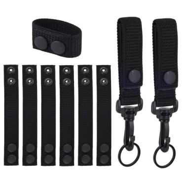 Imagem de Conjunto de 8 Presilhas Cinto em Nylon para Serviço, Presilhas Táticas em Nylon com Botões Pressão Duplos e Porta-Chaves para Equipamento Policial de Segurança e Aplicação da Lei
