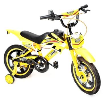 Imagem de Bicicleta Infantil Aro 16 Bike Moto Unitoys Amarela Com Som De Moto - Unitoys