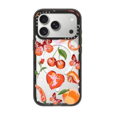 Imagem de CASETiFY Capa Impact para iPhone 17 Pro [fina/compatível com Magsafe/2,5 m. Proteção contra quedas de grau militar 4X] - Romântica - Preto transparente