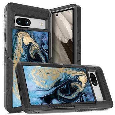 Imagem de Capa para celular Google Pixel 7A capa de mármore azul para Google 7A capas 6,1 polegadas 2023 Pixel 7A capa resistente à prova de choque PC + capas de silicone macio 2 em 1 capa para celular Pixel 7A