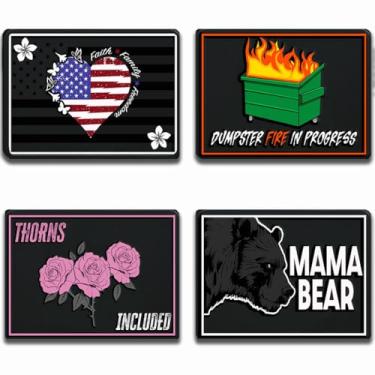 Imagem de Pacote de remendo tático - Pacote Mama Bear 3D PVC Moral Patch - Remendos patrióticos americanos resistentes dos EUA para militares, polícia, exército, bonés, jaquetas, calças e equipamentos (Pacote