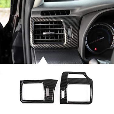Imagem de JeCar – Acabamento para saída de ar condicionado com console central lateral para carro Toyota 4Runner 2010-2020 (fibra de carbono e grãos)