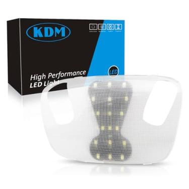 Imagem de KDM Conjunto de lâmpada de leitura interior com tampa de lente de teto LED para Ford F250 F350 F450 F550 Excursion, F150 Expedition Mustang Taurus 18SMD 6000K, 1 pacote