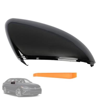 Imagem de Magimaker Tampa do espelho do lado do passageiro direito compatível com Volkswagen Jetta 2019 2020 2021 2022 2023 2024 2025 porta externa retrovisor capas de reposição sem setas