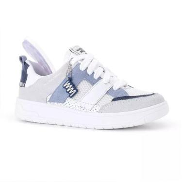 Imagem de Tênis Feminino Marina Mello Eve em Couro 47037 Azul Denim 39-Feminino