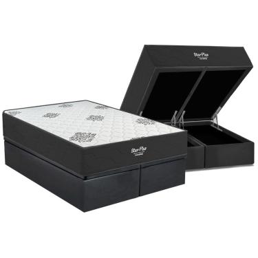 Imagem de Cama Box Baú Queen + Colchão Ortopédico Inovaflex Star