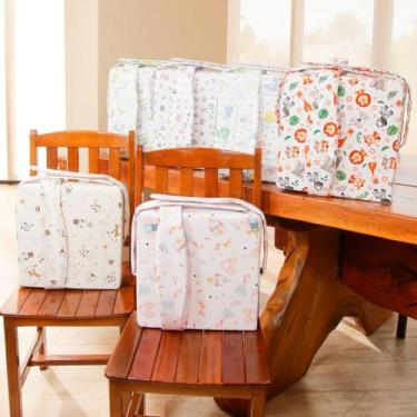 Imagem de Almofada Assento de Elevação Portátil Bebê e Infantil Impermeável com Cinto de Segurança, 35x10x35 cm, Multi Colorido, 6 Meses a 7 Anos (Bege Circus)