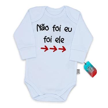 Imagem de Body Bebê Manga Longa Para Gêmeos Não Fui Eu Foi Ele >