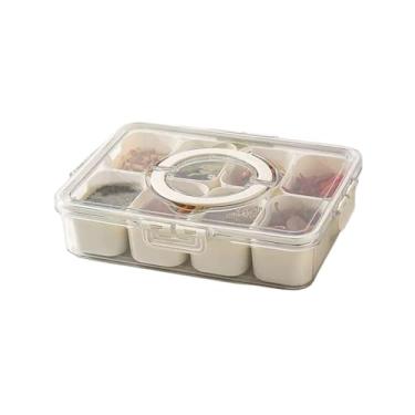 Imagem de Pote Acrílico Luxo Multiuso Com 4 Ou 8 Divisórias Para Frutas Legumes Carnes E Ovos Transparente(8 divisórias)