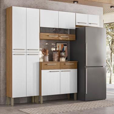 Imagem de Cozinha (com Balcão) 6 Portas 2 Portas De Vidro Nala - Ssx Multicoisas Freijo-supremo-cp-riapado Freijo