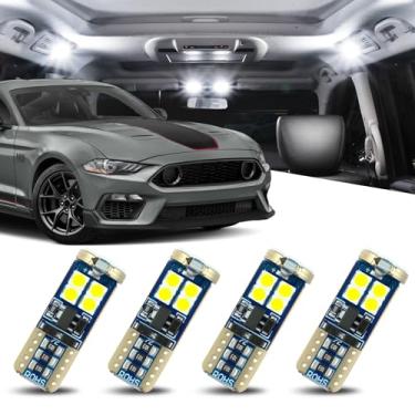 Imagem de Auto Dynasty (Pacote com 4) Kit de lâmpadas LED de carro interior 12V 5500K compatível com Ford Mustang 2011-2022, branco puro