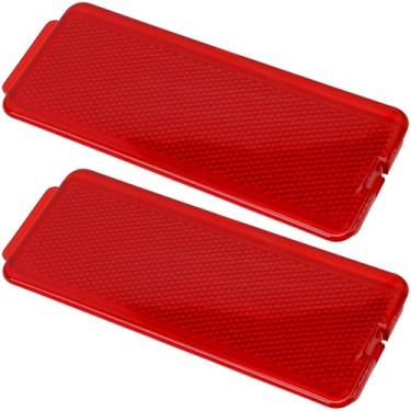 Imagem de Painéis refletores de luz de entrada de porta interna premium vermelhos – 2 peças dianteiras e traseiras, compatíveis com Ford Super Duty 1999-2007 F250 F350 F450 F550, Ford Excursion 2000-2005
