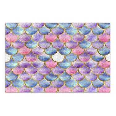 Imagem de Quebra-cabeça para adultos 1000 peças pintura de arte animal personalizado exclusivo quebra-cabeça colorido aquarela escalas rosa jogo quebra-cabeça presentes, 75 x 40 centímetros