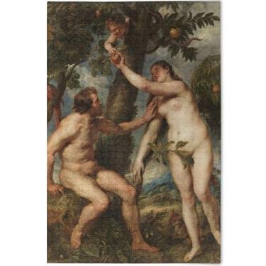 Imagem de Arte personalizada Peter Paul Rubens impressões Adam Eve Paradise 500 peças quebra-cabeças para adultos jogo de brinquedo arte arte quebra-cabeça duro elefante branco presentes engraçados, 52 cm x