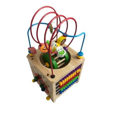 Imagem de Cubo de Atividades Infantil 5 em 1 Abaco Montanha Russa Sino Relógio Pedagógico