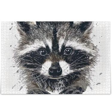 Imagem de Quebra-cabeça adulto personalizado guaxinim fofo preto branco 500 peças decoração de arte com estampa animal quebra-cabeças legais para adultos, presentes tecnológicos, 52 x 37,8 cm