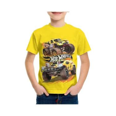 Imagem de Camiseta Casual De Verão Com Estampa Disney Hot Wheels Para Crianças E