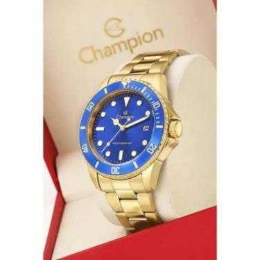 Imagem de Relógio masculino dourado e azul 42mm Champion original CA31266Z-Masculino