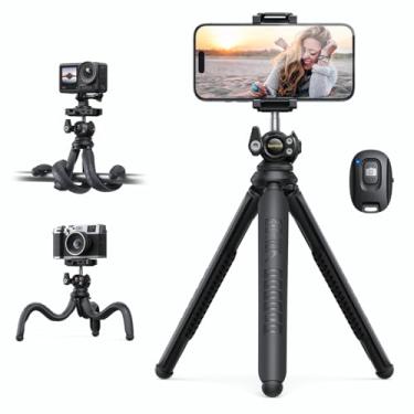 Imagem de Tripé para iPhone Lamicall Tripé de telefone flexível 3 em 1 com controle remoto sem fio, suporte para iPhone para gravação de vídeo, vlog, selfie, para iPhone, Samsung, GoPro e câmera digital