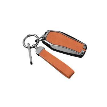 Imagem de Capa de chave remota de carro de liga compatível com BYD Atto 3 Han EV Dolphin Lied Tang Dm Qin PLUS Song Pro MAX Yuan Protetor Chaveiro(B 3-2 Orange)