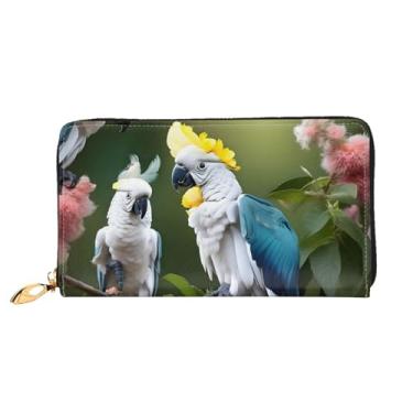 Imagem de XLLingL Carteiras de cartão de crédito impressas, bolsas longas de couro femininas, carteiras com zíper, carteira de viagem simples