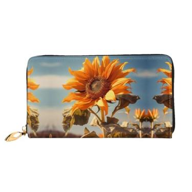 Imagem de XLLingL Carteiras de cartão de crédito impressas, bolsas longas de couro femininas, carteiras com zíper, carteira de viagem simples