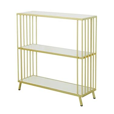 Imagem de Mesa de console de ferro de 3 níveis, mesa de entrada longa estreita, hall frontal, sala de estar, cafeteria, cozinha