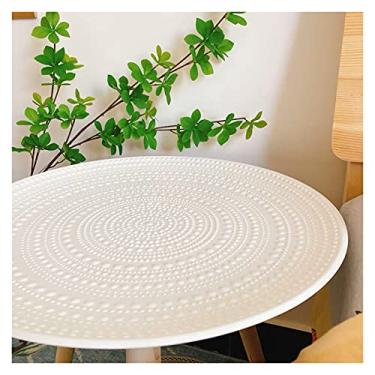 Imagem de Mesa de centro redonda mesa de centro armazenamento chá frutas prato bandeja cama sofá mesa lateral mesa casa sala de estar mesa de café mesas de canto (tamanho: M) ()