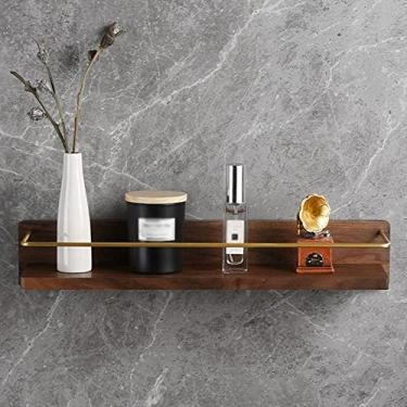 Imagem de Suporte de chuveiro prateleira de banheiro, suporte de toalha de banheiro de madeira, suporte de parede de alumínio organizador de banheiro (cor: haste de 45 cm) (haste de gancho de 30 cm) (haste de