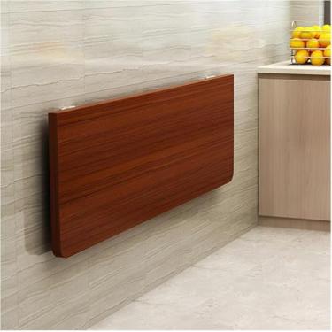 Imagem de Mesa dobrável montada na parede com economia de espaço, mesa de parede dobrável, mesa de parede de madeira para lavanderia para pequenos espaços, escritório em casa, garagem, cozinha no porão
