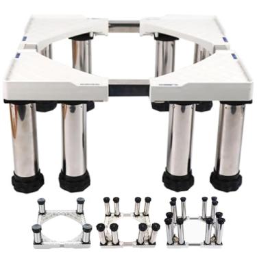 Imagem de Pedestais de Lavadora e Secadora Universal 28 Largos Carga Universal 399.2 kg/400KG Pedestal para Máquina de Lavar Secadoras Geladeira Aumenta 9.9-24.9 cm 10-25 cm Altura, Branco 8Foot-15 cm