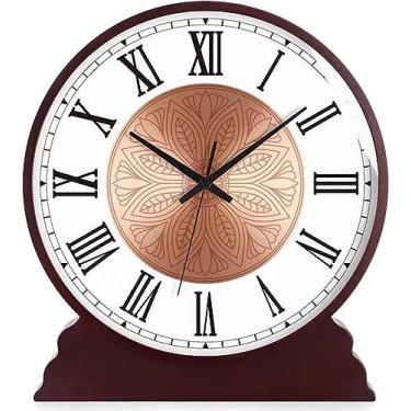 Imagem de Relógio de mesa vintage, relógio de cornija silencioso, relógio de manto, fácil de ler, bateria operada para sala de estar, lugar, escritório, cozinha, decoion doméstico - C | 30 cm