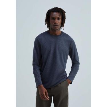 Imagem de Camiseta Básica Masculina Manga Longa World, EXG, Cinza escuro