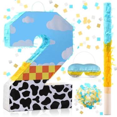 Imagem de Decoração de festa de aniversário Piñata Poen Cow Number 2 com acessór