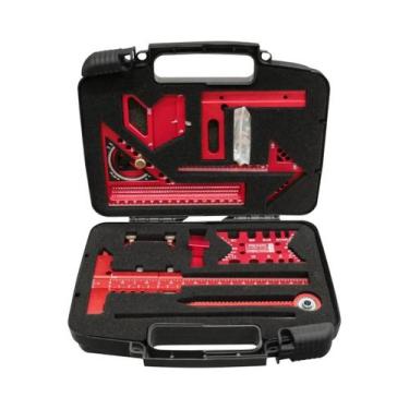 Imagem de Kit De Marcenaria Com 9 Peças: Régua De Alumínio, Localizador De Centr