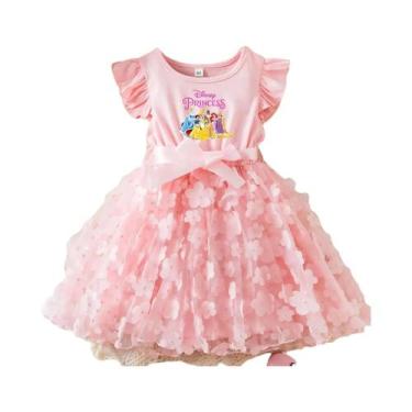 Imagem de Vestido De Verão Para Meninas Princesa Branca De Neve 2-6 Anos Com Laç