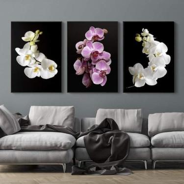 Imagem de Conjunto Quadros Decorativos Com 3 Peças Orquídeas 40X60