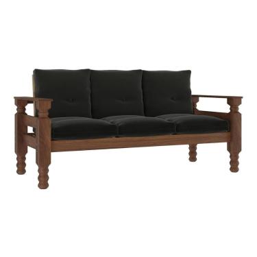 Imagem de Sofá 3 Lugares Madeira Maciça Liz Multimóveis Vcr7000 - Grafite Grafite