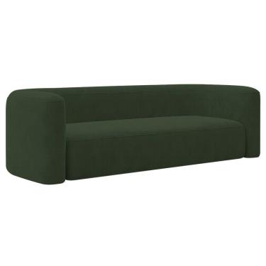 Imagem de Kit Sofá 3 Lugares 180cm E Poltrona Orgânica Luxo Recepção Melina Linho Adj Decor Verde