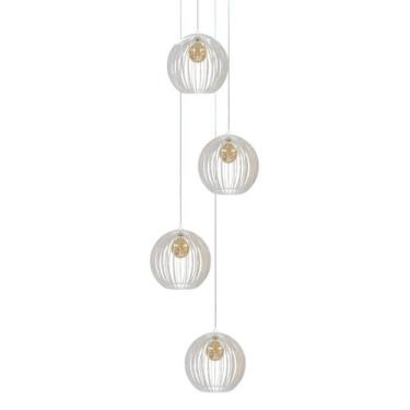 Imagem de Lustre Quatro Cnidário Ac. Cristal para pé direito alto - Otago