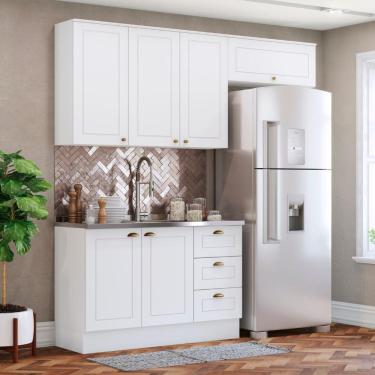 Imagem de Cozinha Modulada 3 Peças 6 Portas 3 Gavetas Sem Tampo Henn Branco