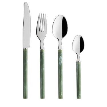 Imagem de Faqueiro 16 Peças Selva Talheres Aço Inox com Cabo em ABS Oxford, Verd
