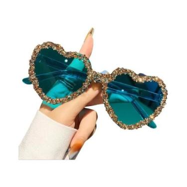 Imagem de Óculos De Sol Vintage Y2K Em Rosa Candy Com Design De Coração Para Mul