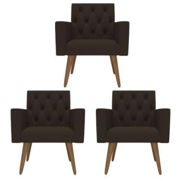 Imagem de Design Exclusivo Na Sala De Espera: Kit 3 Poltronas Capitonê - Móveis 