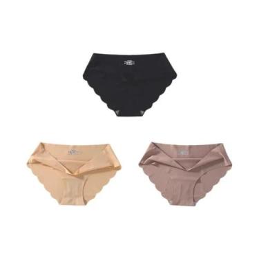 Imagem de Conjunto De Calcinhas Sem Costura Para Mulheres 3 Peças, Cintura Baixa