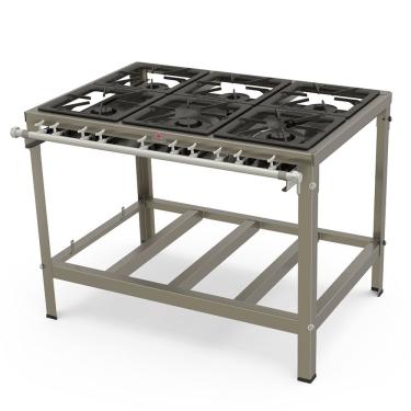 Imagem de Fogão Industrial a Gás PMI-603 6 Queimadores com Bandeja Coletora Cinza Progas