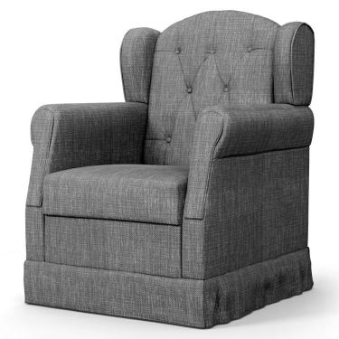 Imagem de Poltrona De Amamentação Balanço Letícia Linho Cinza Escuro - Phoenix